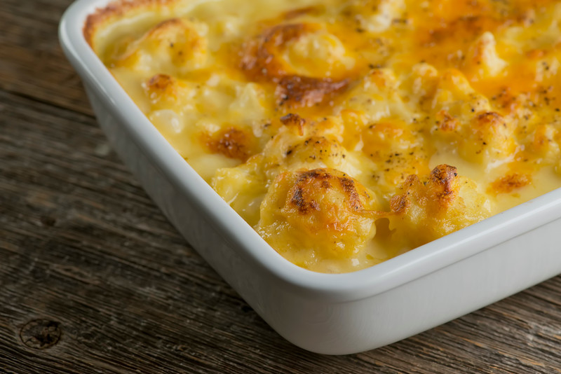 Cauliflower and Carrot Gratin with Cheddar