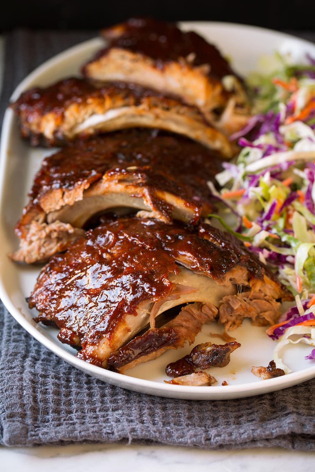 Slow-Cooked Ribs finished on Barbecue